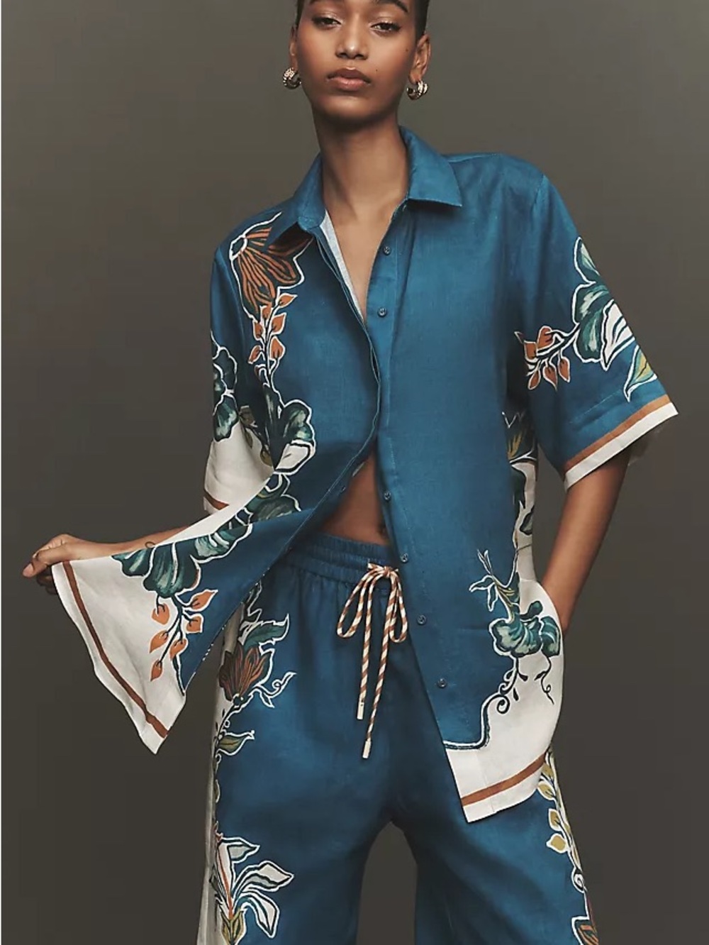 NWT Alémais Luda floral linen shirt